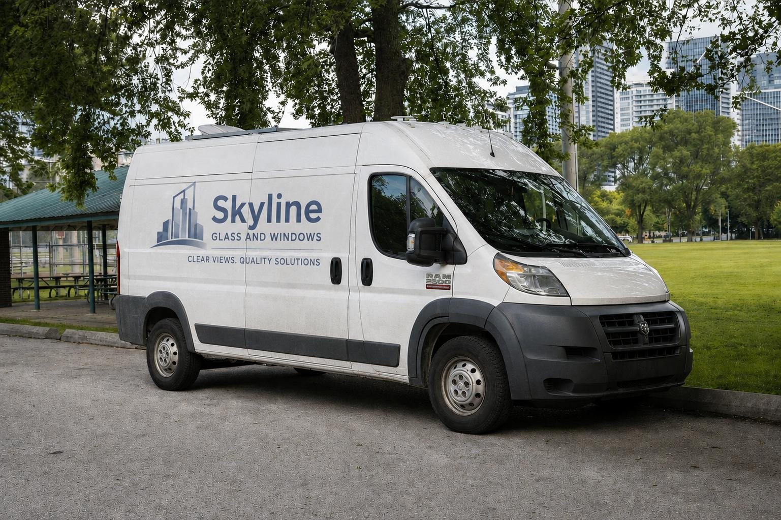 Skyline Glass and Windows service van