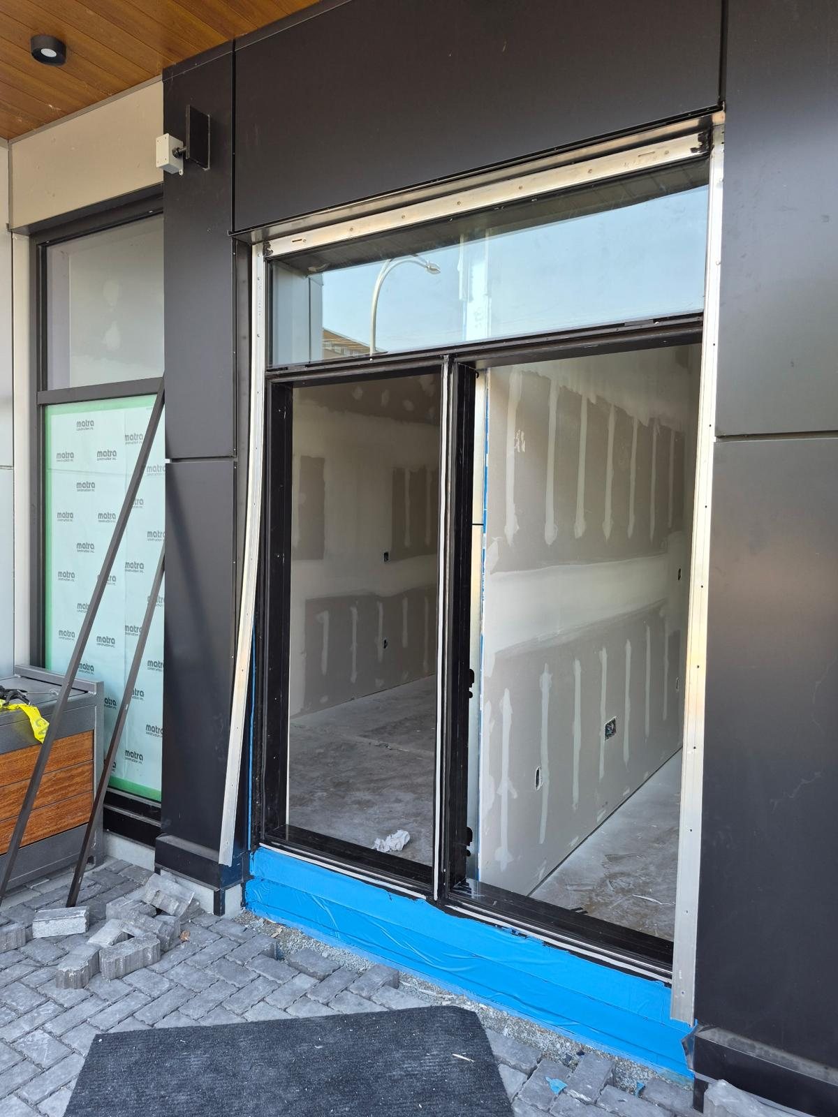 Storefront entry installation in progress